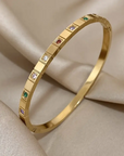 Golden Prism Zircon Bangle